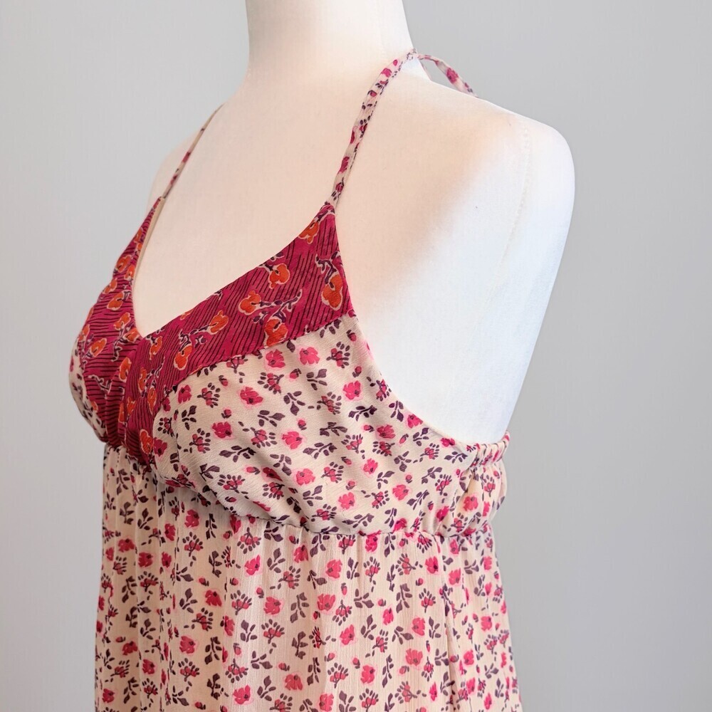 Old Navy Midi Dress Baby Doll Coquette Cottagecore Romantic Pink Size Large - Picture 5 of 13